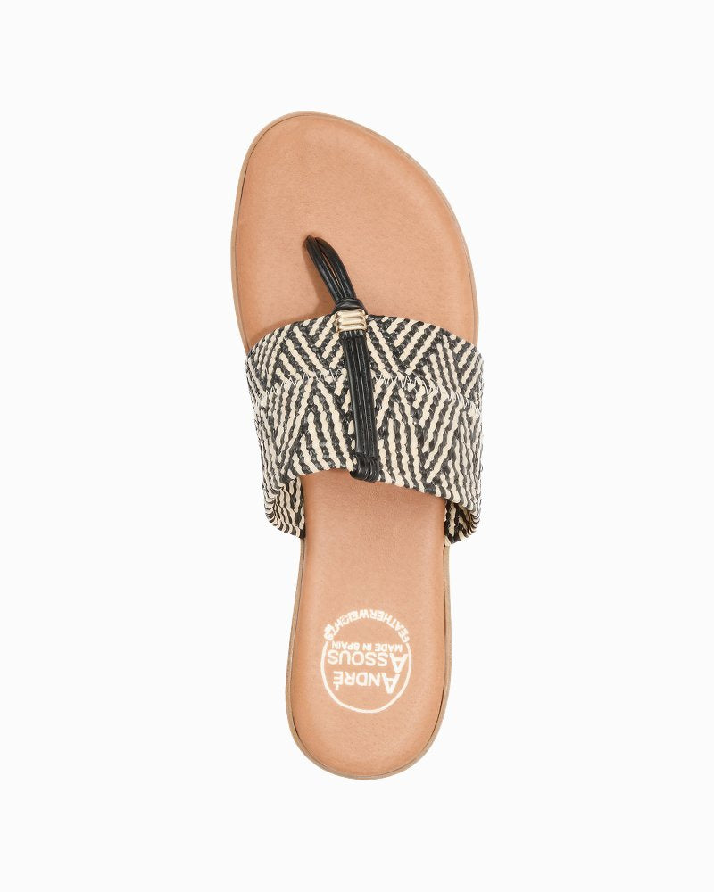 André Assous Nice Woven Featherweights Sandals - Natural/Black