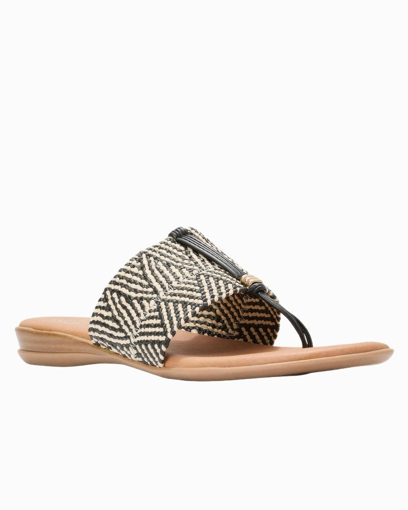 André Assous Nice Woven Featherweights Sandals - Natural/Black
