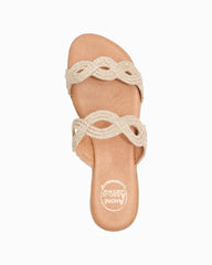 André Assous Nizzie Raffia Featherweights Sandals - Natural/Platino