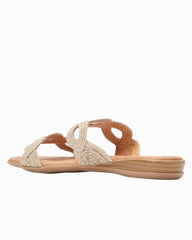 André Assous Nizzie Raffia Featherweights Sandals - Natural/Platino