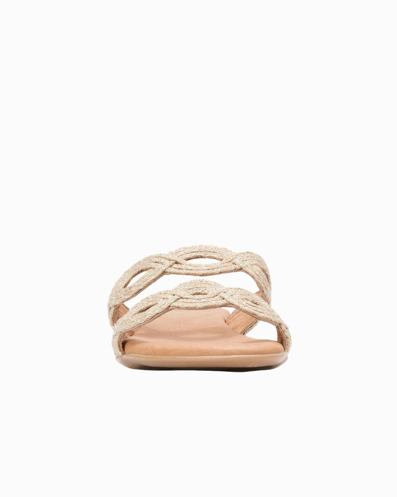 André Assous Nizzie Raffia Featherweights Sandals - Natural/Platino