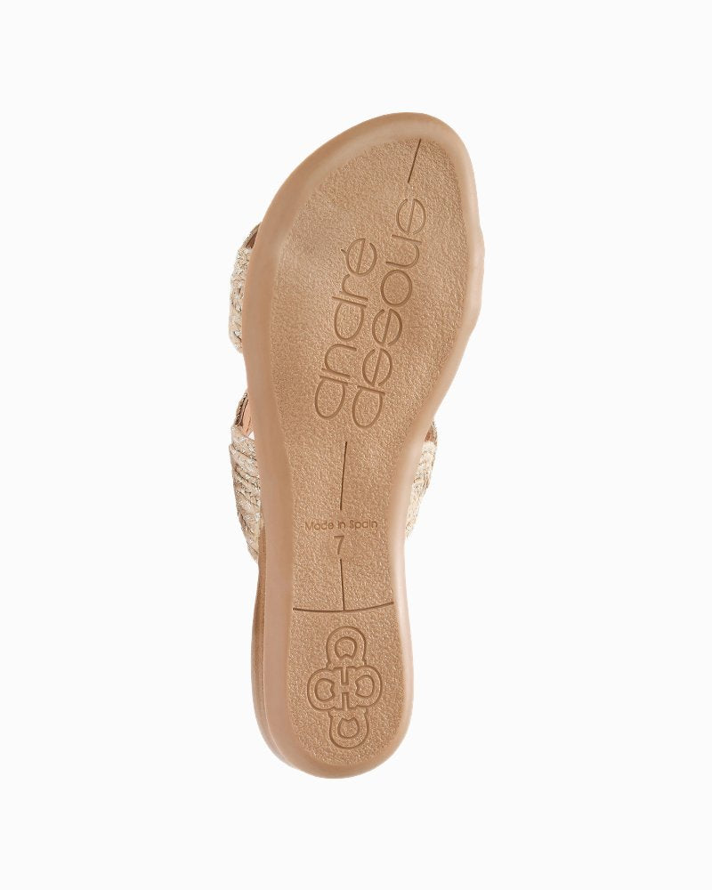 André Assous Nizzie Raffia Featherweights Sandals - Natural/Platino
