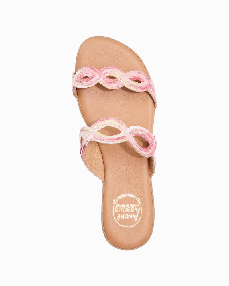 André Assous Nizzie Raffia Featherweights Sandals - Scarlet Multi