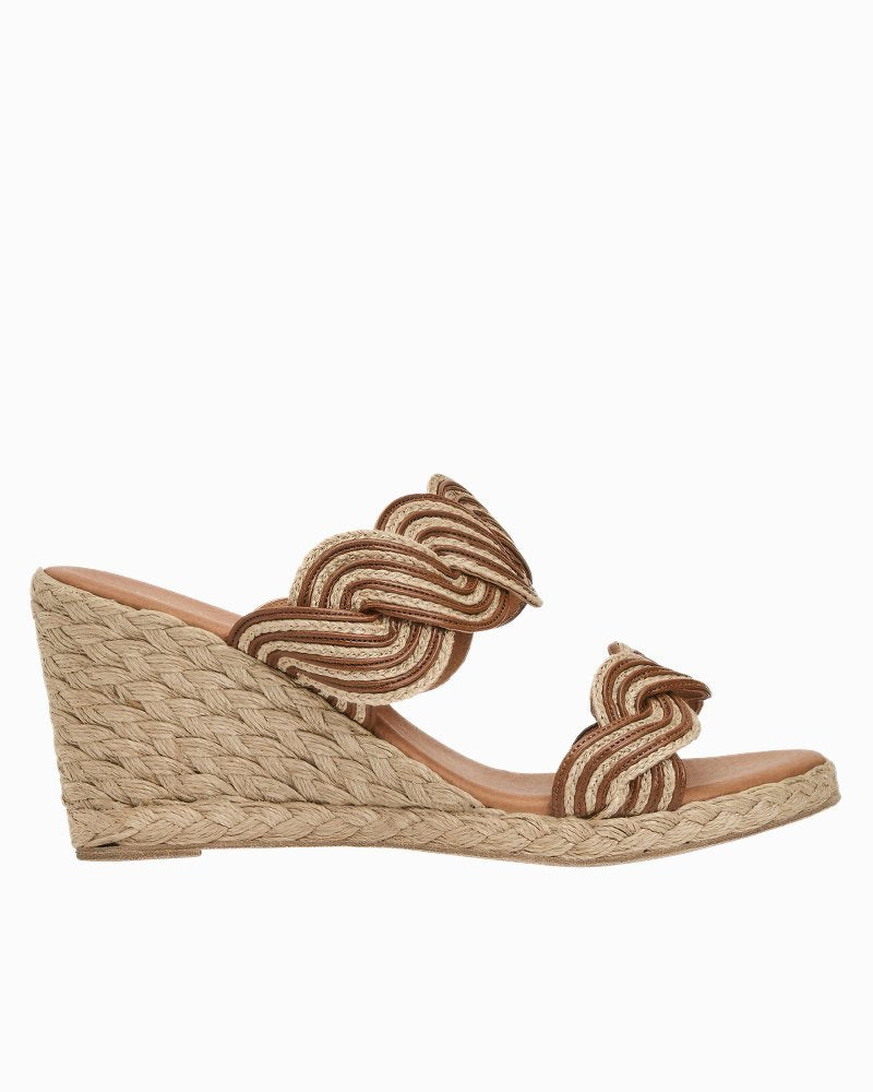 André Assous Nolita Twist Wedges - Natural/Cognac
