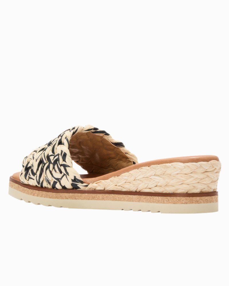 André Assous Nessie Raffia Wedges - Natural/Black