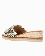 André Assous Nessie Raffia Wedges - Natural/Black