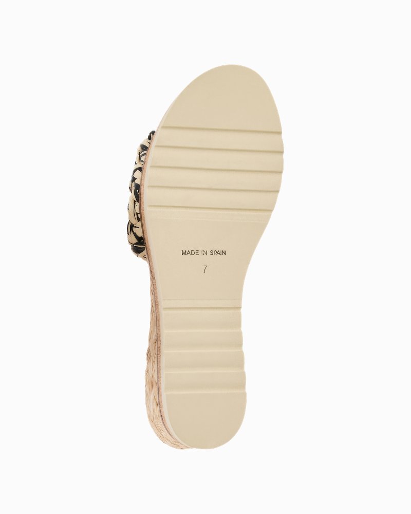 André Assous Nessie Raffia Wedges - Natural/Black