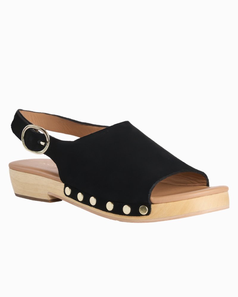 André Assous Oona Suede Clogs - Black