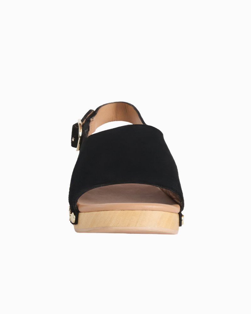 André Assous Oona Suede Clogs - Black