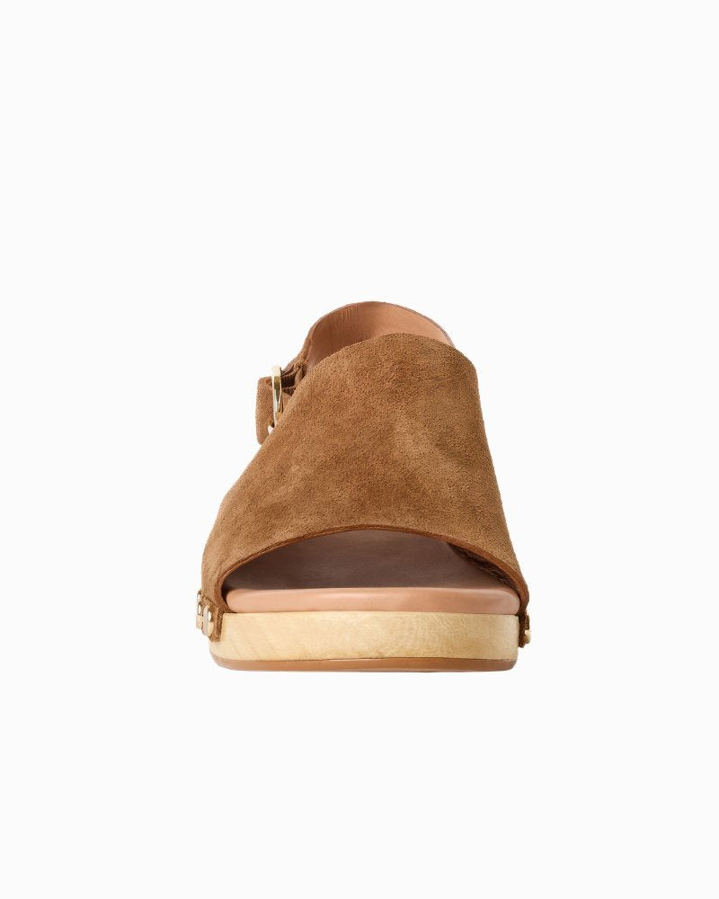 André Assous Oona Suede Clogs - Cuero