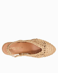 André Assous Pamala Raffia Slingback Wedges - Natural Raffia