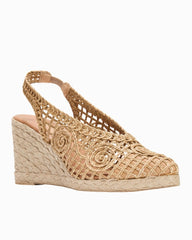 André Assous Pamala Raffia Slingback Wedges - Natural Raffia