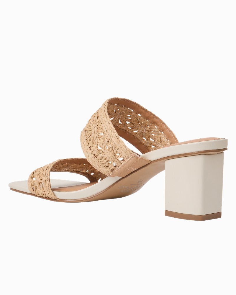 André Assous Rocio Raffia Heels - Natural/Bone