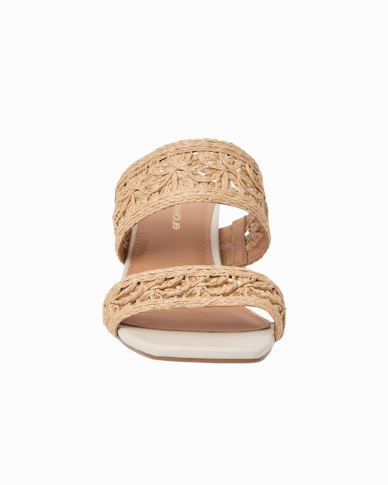 André Assous Rocio Raffia Heels - Natural/Bone
