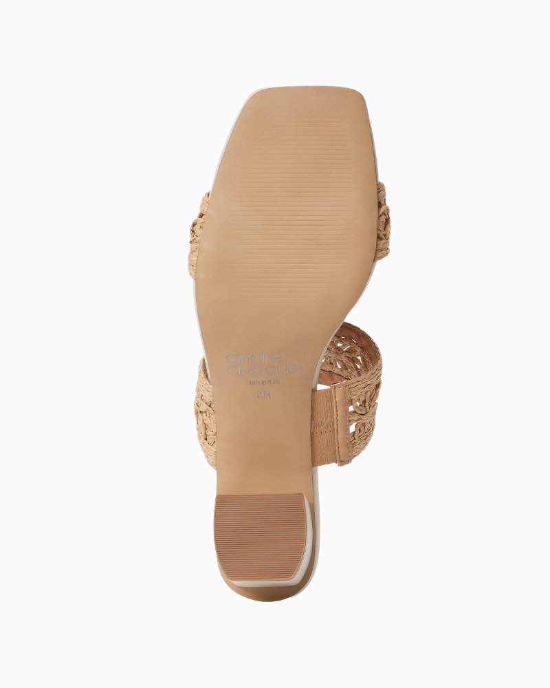 André Assous Rocio Raffia Heels - Natural/Bone