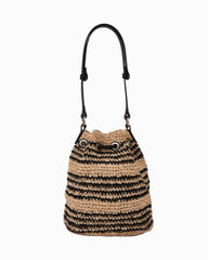 André Assous Bella Convertible Bucket Bag - Natural/Black