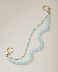 Layered &amp; Beaded Bag Chain - Mint