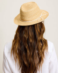 Adranna Braided Raffia Hat - Natural/White
