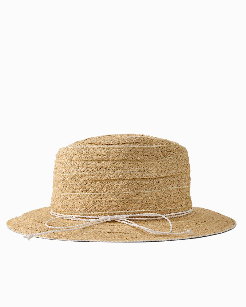Adranna Braided Raffia Hat - Natural/White