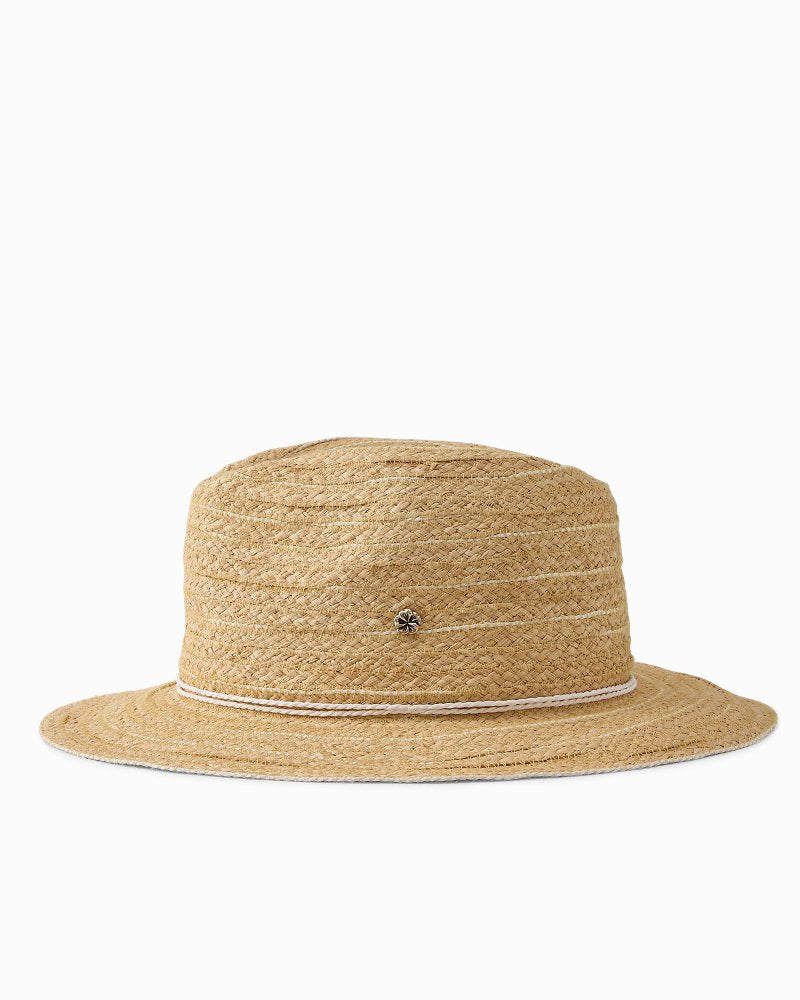 Adranna Braided Raffia Hat - Natural/White