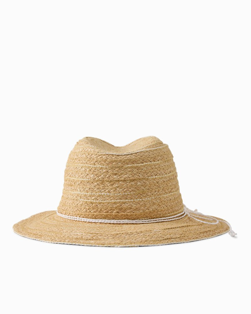 Adranna Braided Raffia Hat - Natural/White