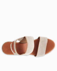 André Assous Allison Stretch-Linen Wedges - Beige Linen