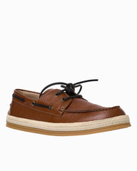 André Assous Allen Pebbled Leather Boat Shoes - Cognac