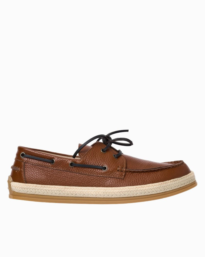 André Assous Allen Pebbled Leather Boat Shoes - Cognac