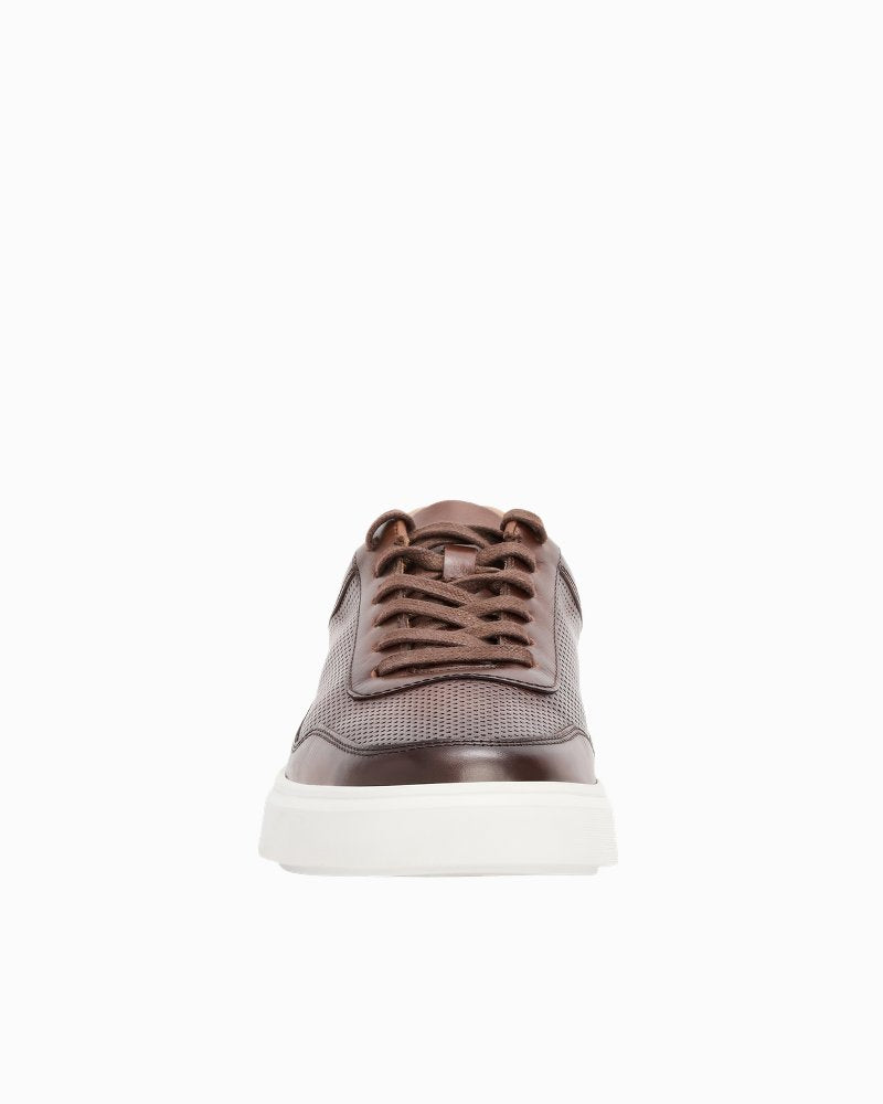 André Assous Andrew Brown Leather Sneakers - Dark Brown