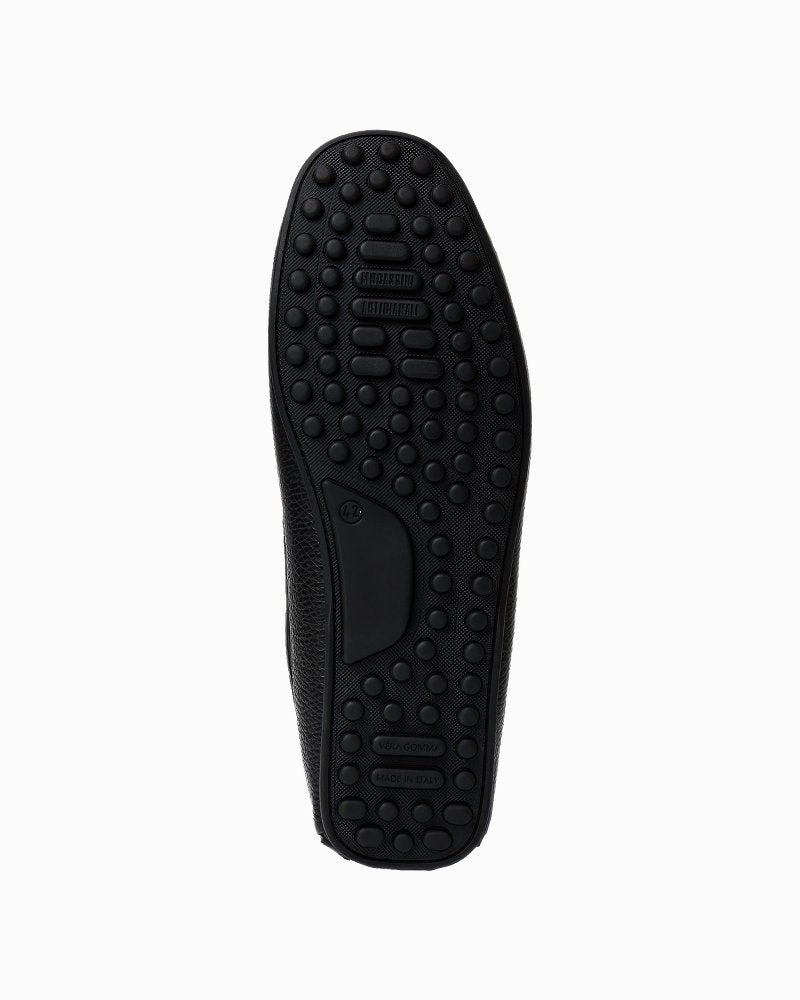 André Assous Gabe Black Tumbled Leather Loafers - Black