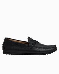 André Assous Gabe Black Tumbled Leather Loafers - Black