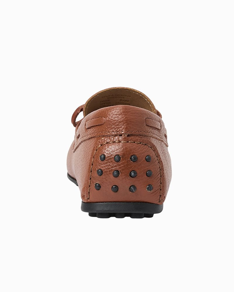 André Assous Gabe Cognac Tumbled Leather Loafers - Cognac