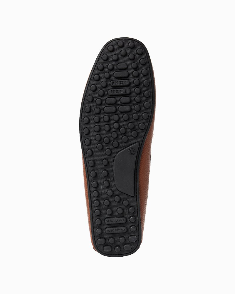 André Assous Gabe Cognac Tumbled Leather Loafers - Cognac