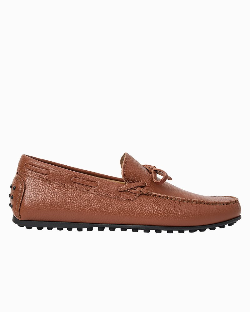 André Assous Gabe Cognac Tumbled Leather Loafers - Cognac