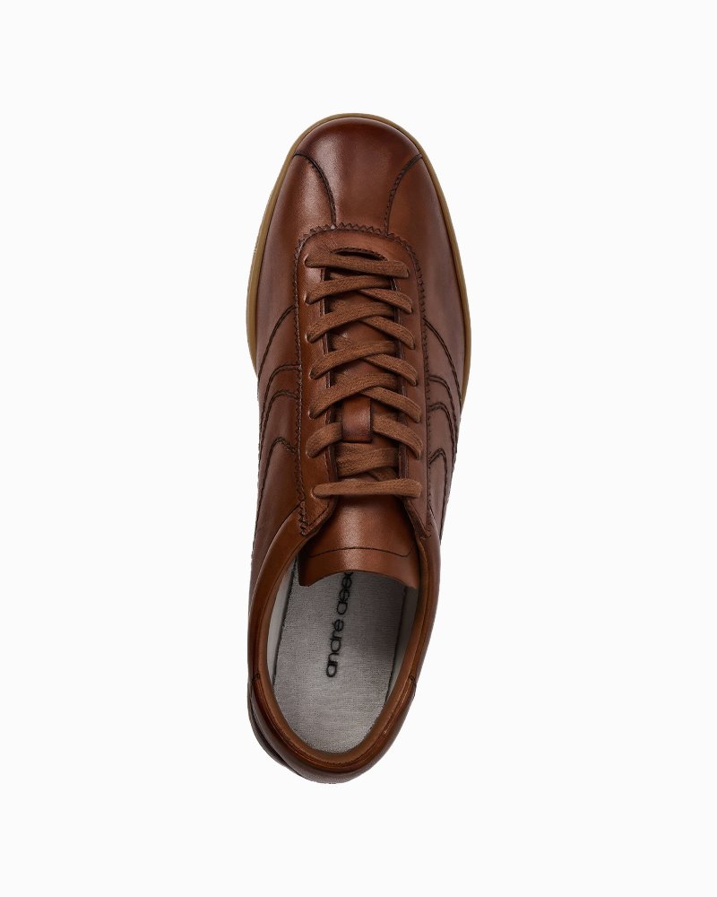 André Assous Manuel Leather Lace-Up Shoes - Cognac