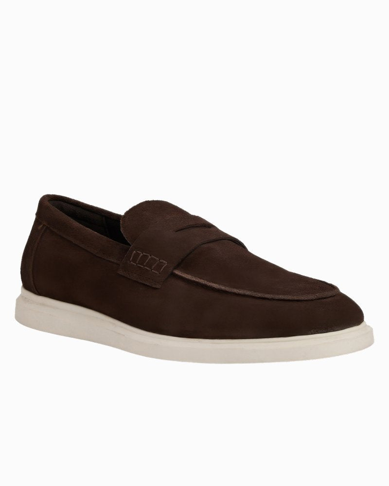 André Assous Ricardo Dark Brown Suede Loafers - Dark Brown