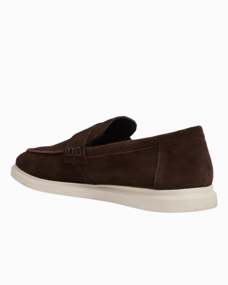 André Assous Ricardo Dark Brown Suede Loafers - Dark Brown