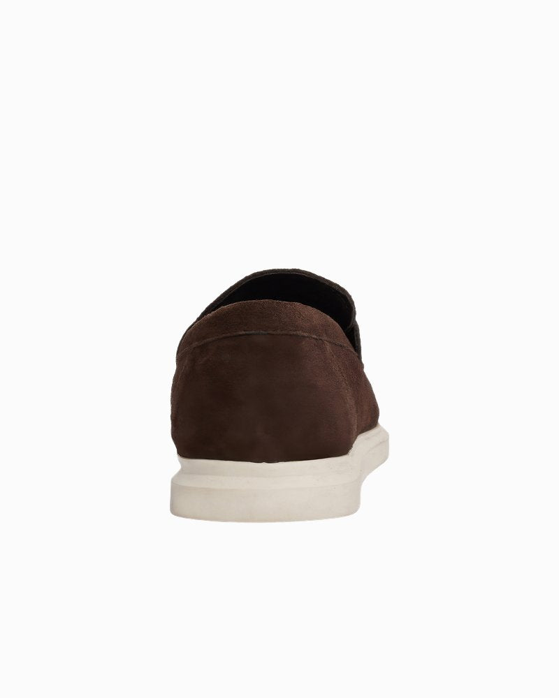 André Assous Ricardo Dark Brown Suede Loafers - Dark Brown