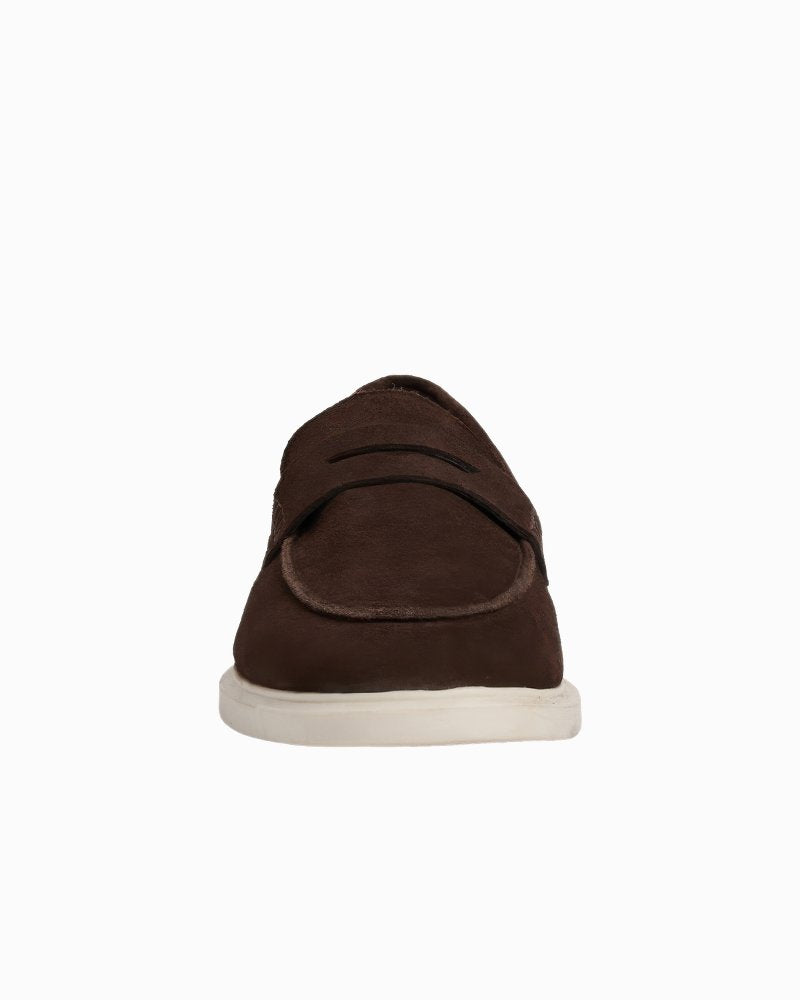 André Assous Ricardo Dark Brown Suede Loafers - Dark Brown
