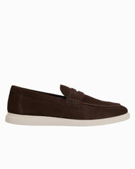 André Assous Ricardo Dark Brown Suede Loafers - Dark Brown