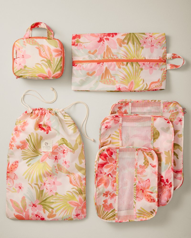 Spartina Green Tropical Packing Cube 6-Piece Set - Castillo Tropical