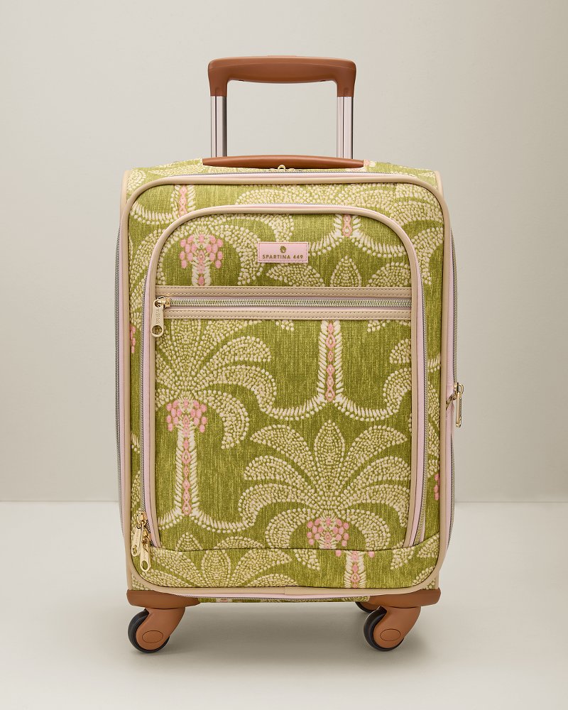 Spartina Green Tropical 20-Inch Expandable Rolling Suitcase - Castillo Green Palms