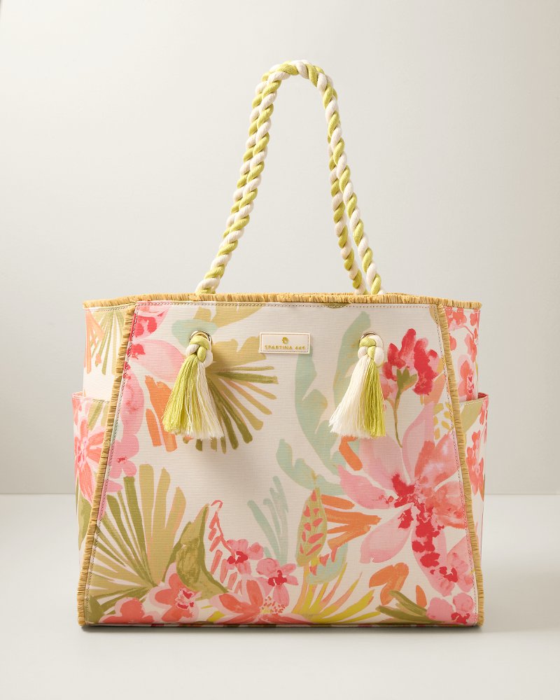 Spartina Castillo Tropical Rope Beach Tote - Castillo Tropical