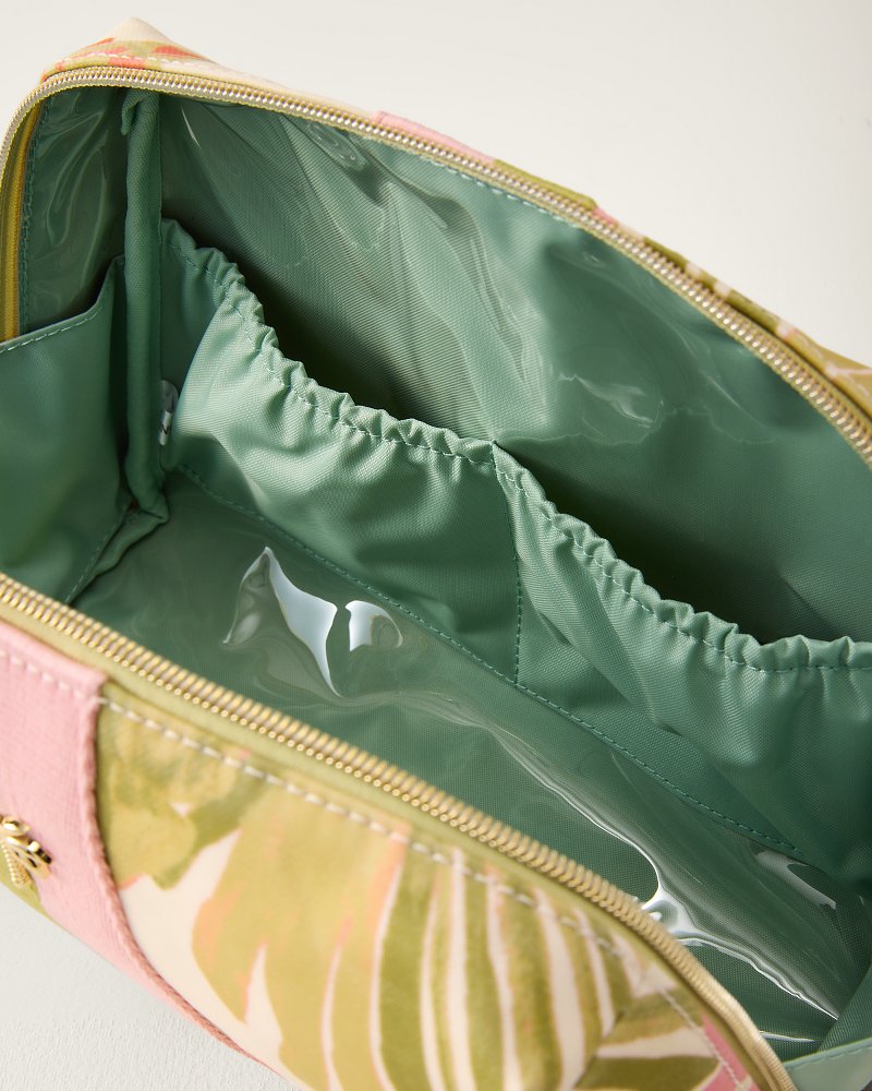 Spartina Green Tropical Large Cosmetic Pouch - Castillo Tropical