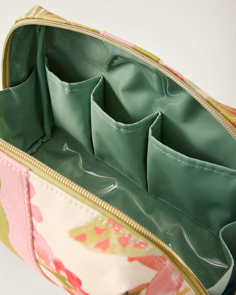 Spartina Green Tropical Large Cosmetic Pouch - Castillo Tropical