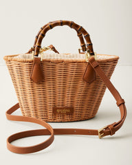 Spartina Maeve Natural Wicker Bucket Bag - Light Beige