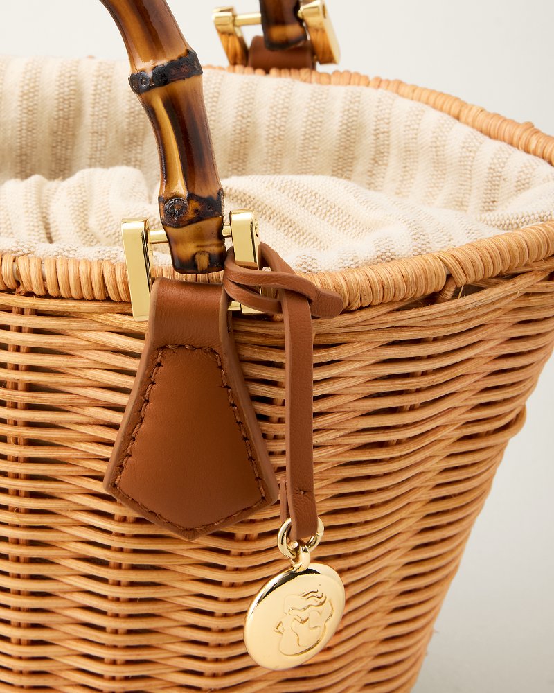 Spartina Maeve Natural Wicker Bucket Bag - Light Beige