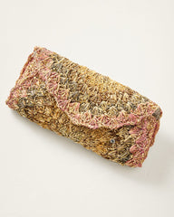 Barmeja Lux Crochet Raffia Clutch - Nude/Gold