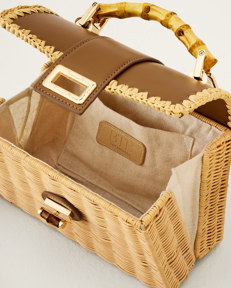Debon Rattan Bag - Chocolate/Natural