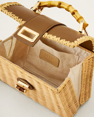 Debon Rattan Bag - Chocolate/Natural